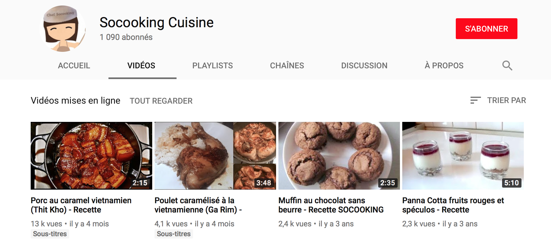 Chaine youtube socooking cuisine